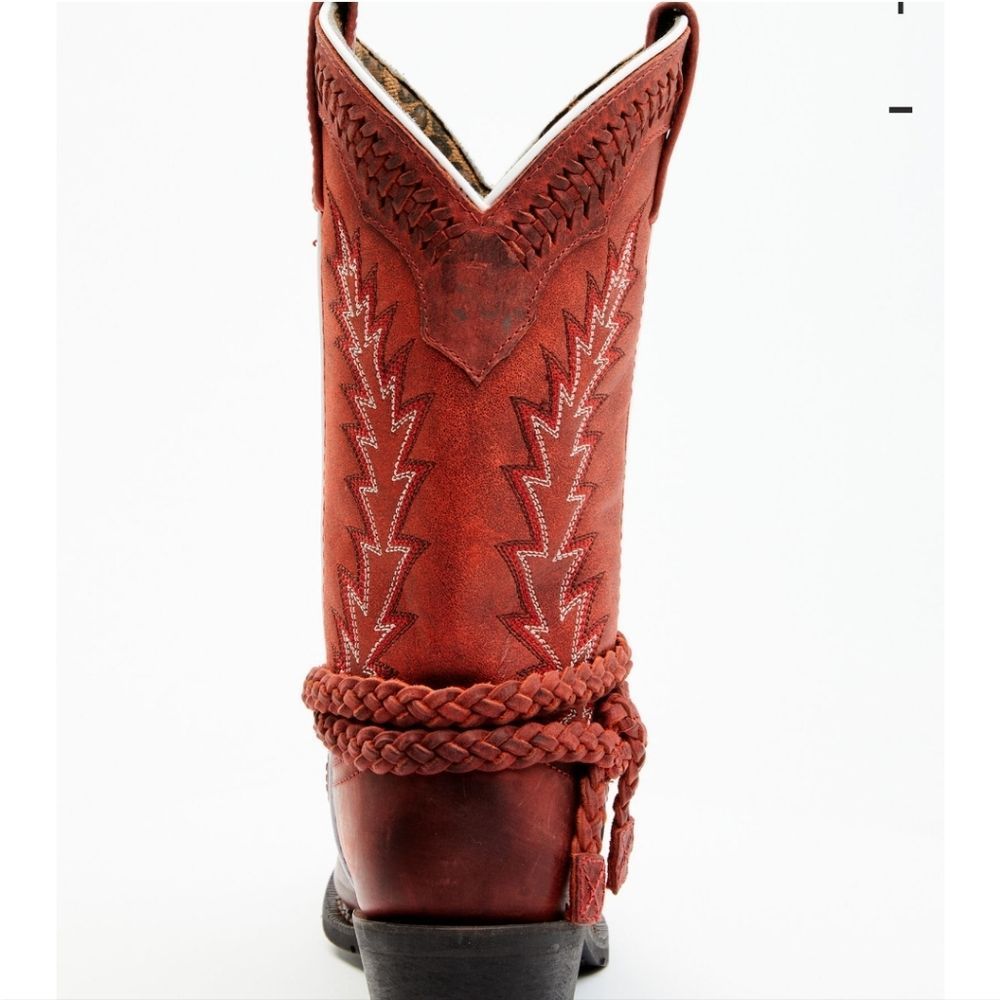 Laredo Knot In Time Square Toe Boots-Red - Picture 5 of 12